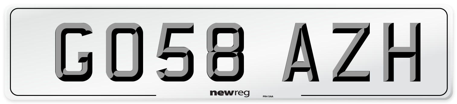 GO58 AZH Number Plate from New Reg